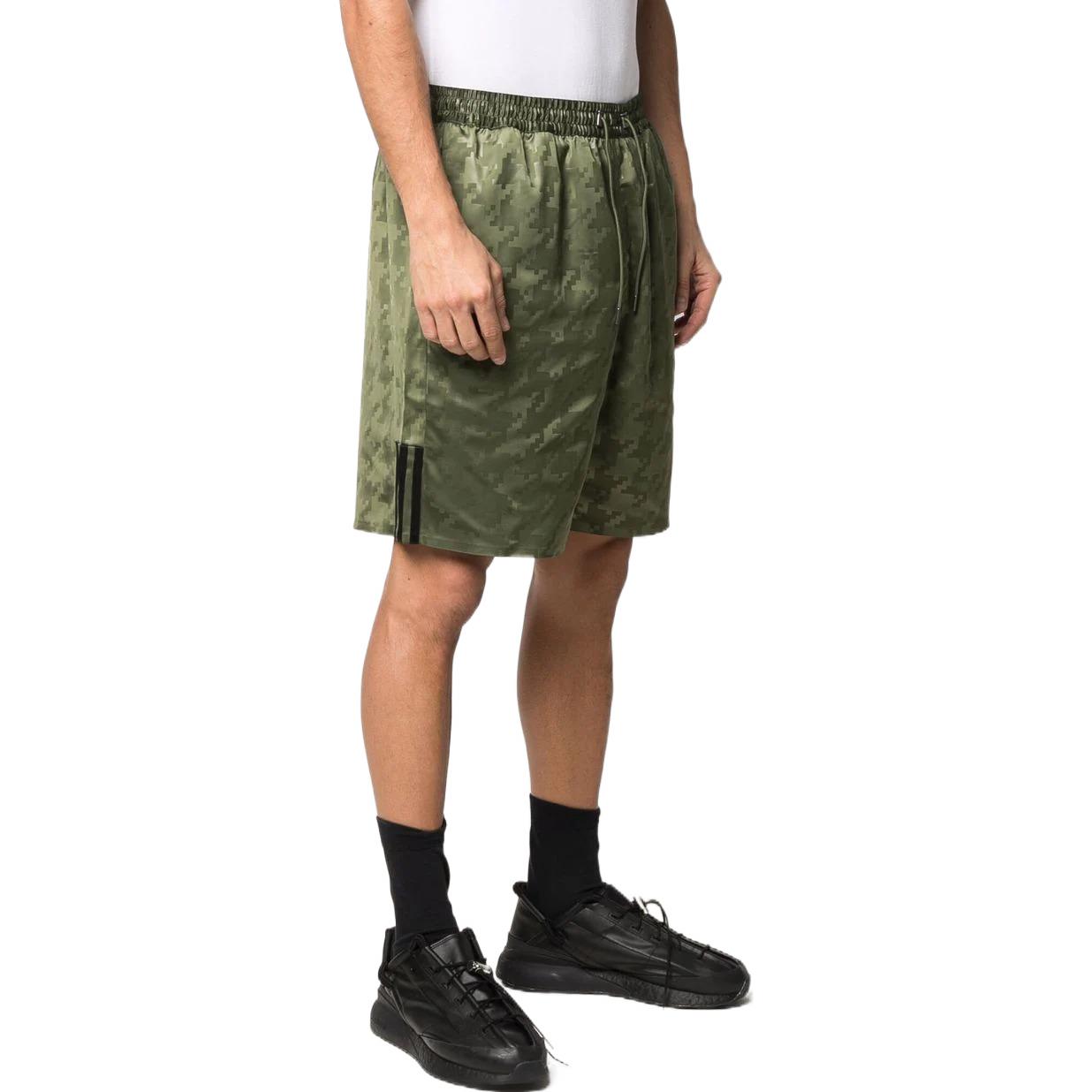 adidas Houndstooth Printing Lacing Straight Shorts Green HG2401
