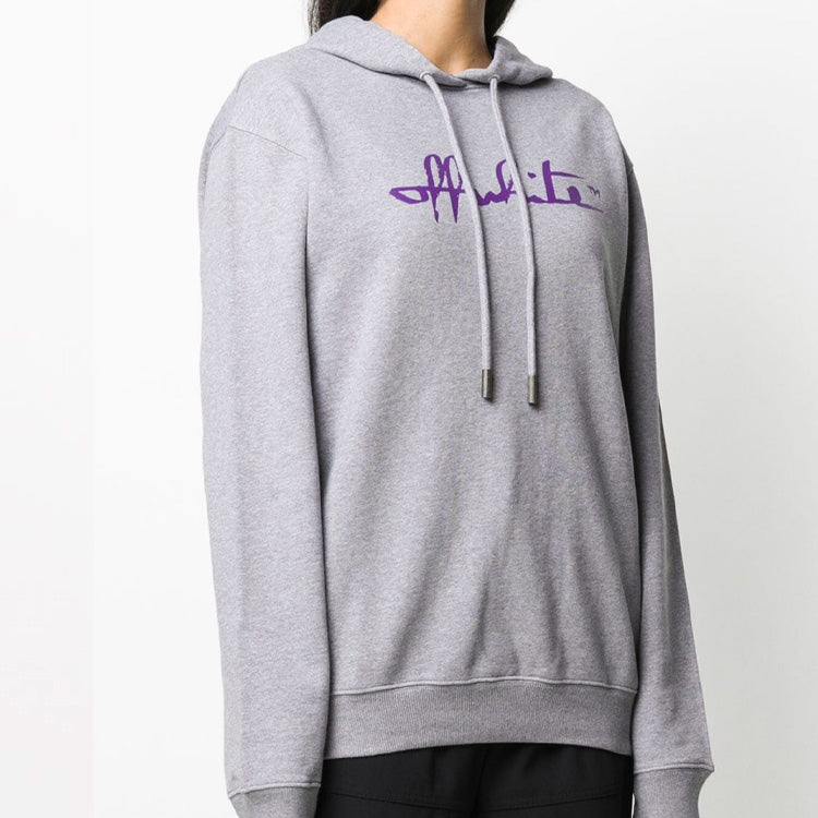 (WMNS) Off-White FW20 Script logo Loose Grey OWBB035E20FLE0010535