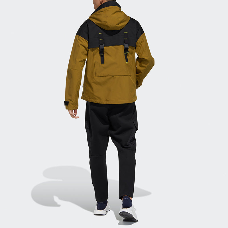 adidas Men's Th Woven Bagjk Hooded Jacket Brown GP0989