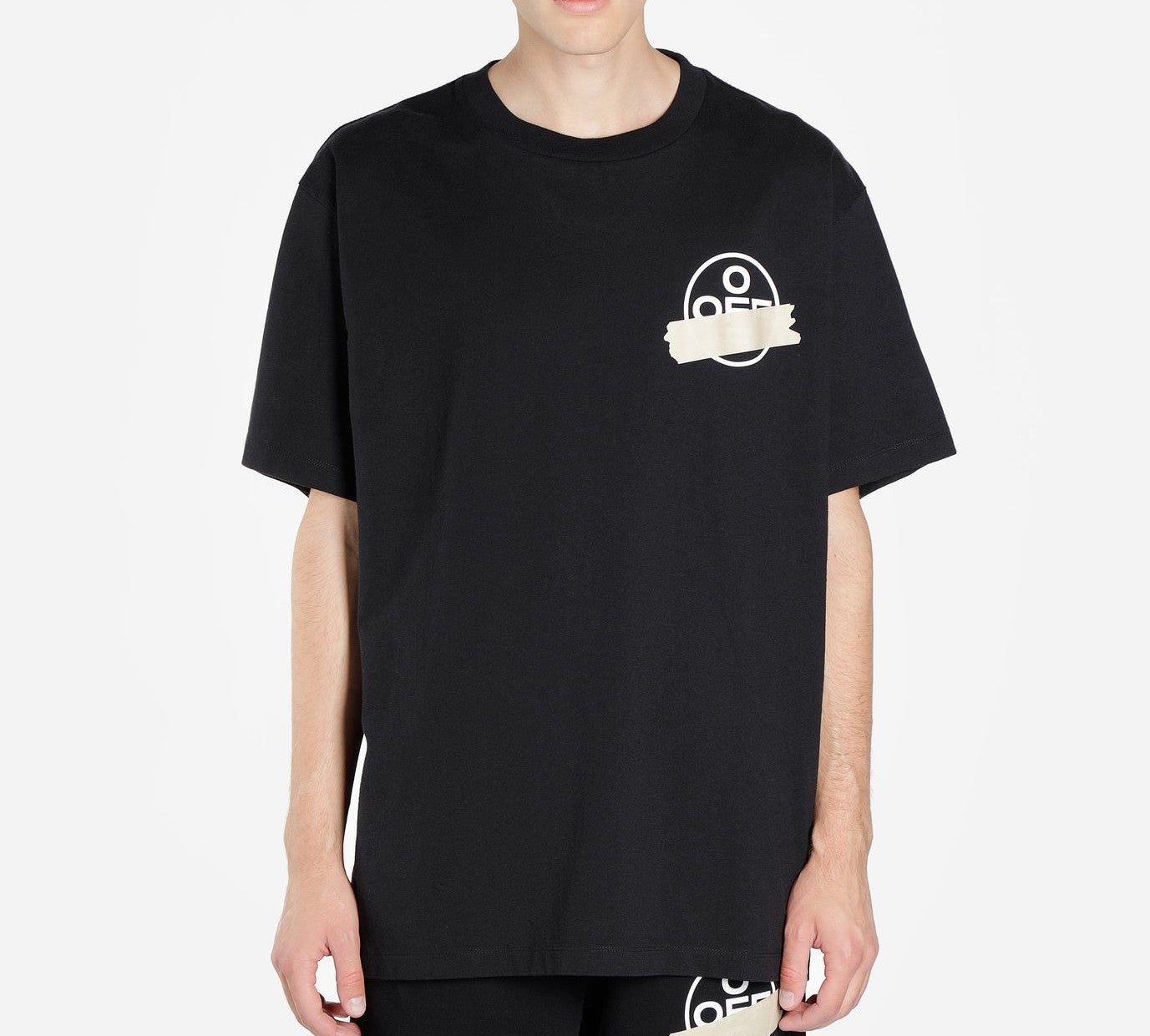 Off-White Tape Arrows Short Sleeve Over T-Shirt 'Black' OMAA038R201850021048