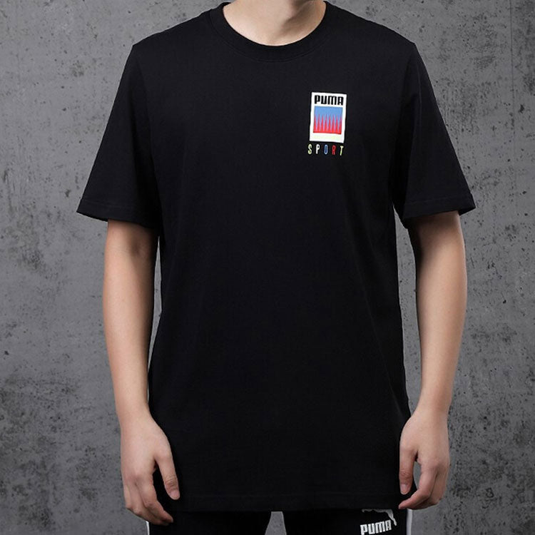 PUMA Sport Printed Short Sleeve TEE Black 599430-01