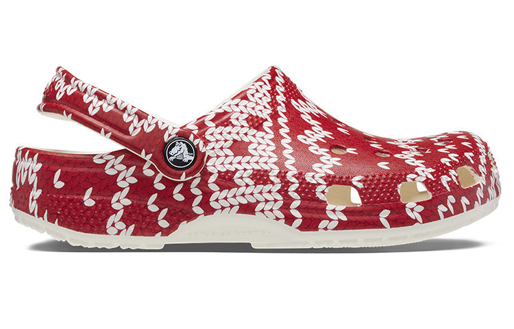 (WMNS) Crocs Classic Holiday Sweater Graphic 'Red White' 209237-90H