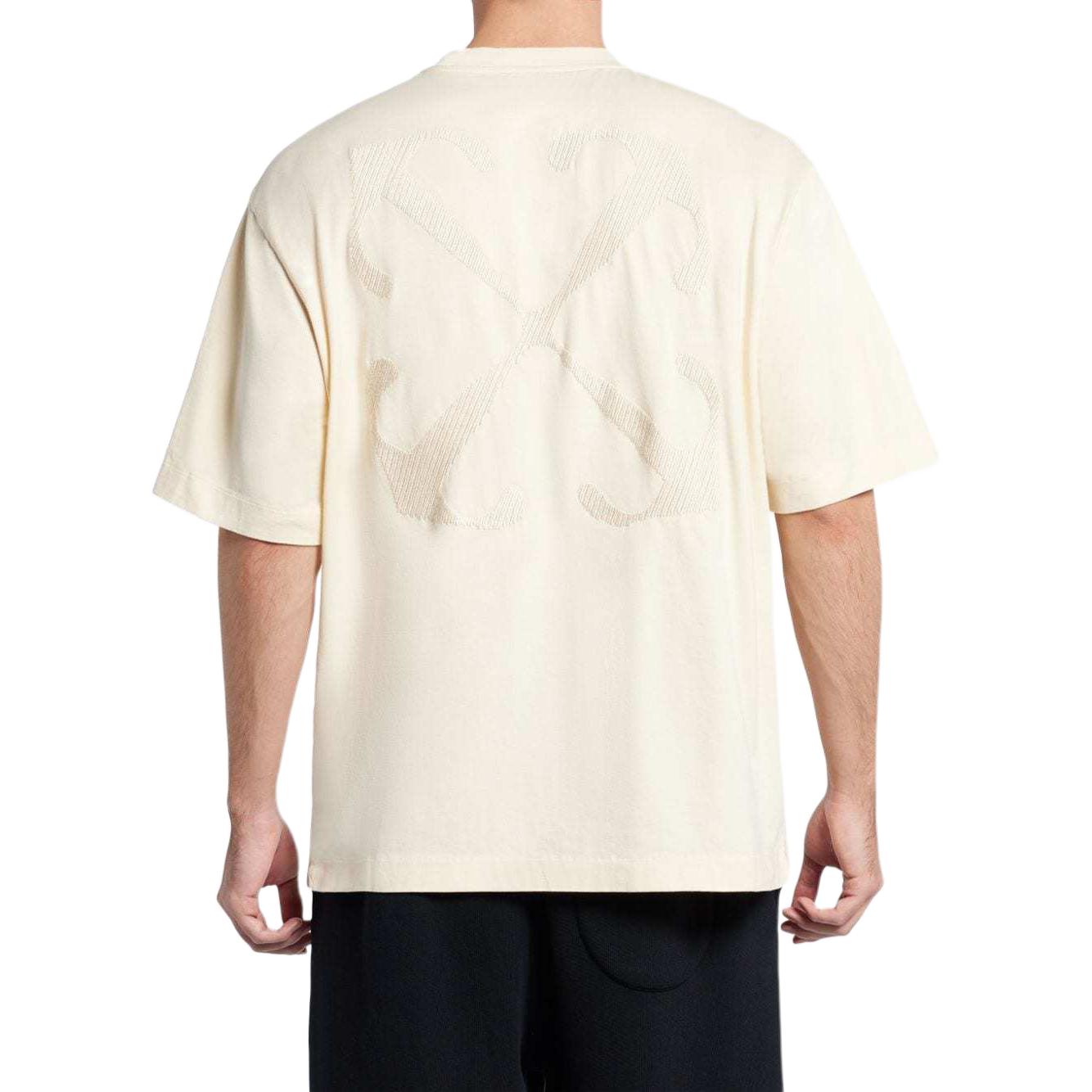Off-White Arrows-embroidered Cotton T-shirt 'Angora White' OMAA120S24JER0040301
