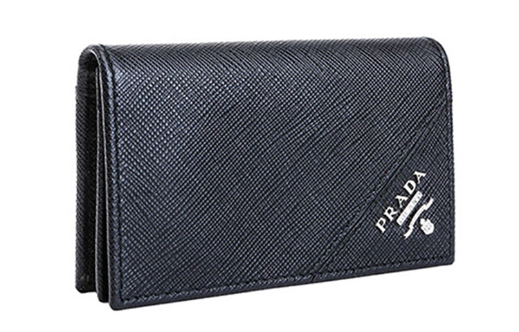 PRADA SS26 Saffiano Leather Flap Card Case 'Black' 2MC122-QME-F0002