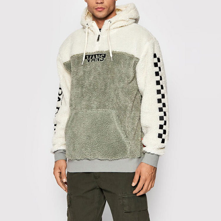 Men's Vans x NAPAPIJRI PULLOVER Crossover Colorblock Casual Sports Hooded Fleece Sports Green VN0A4VMJZOF