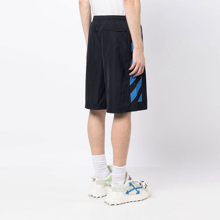 Off-White Diag-Stripe Shorts 'Black' OMCL002F22FAB0014645