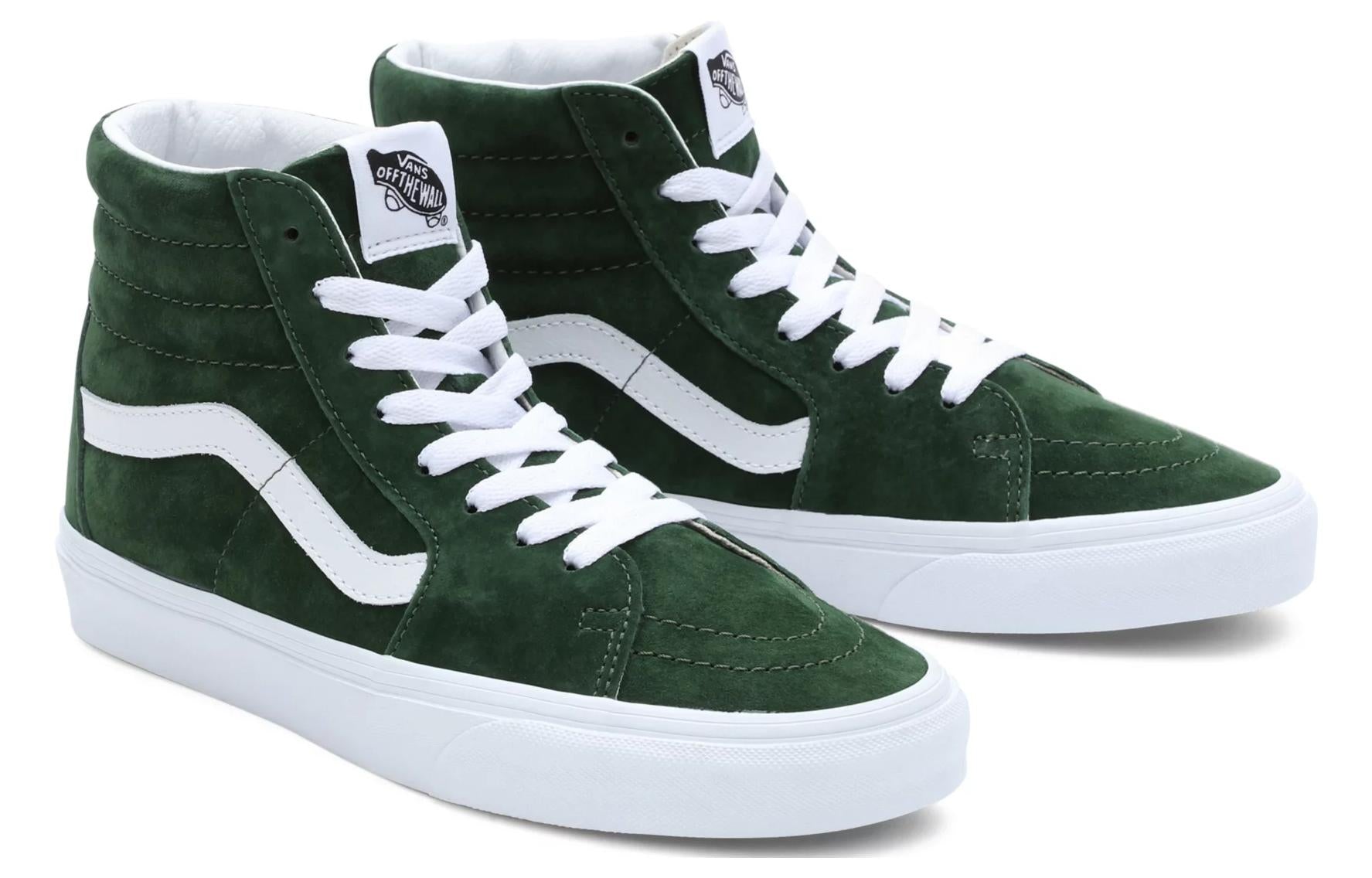 (WMNS) Vans Pig Suede Sk8-Hi 'Green White' VN0007NSBXU