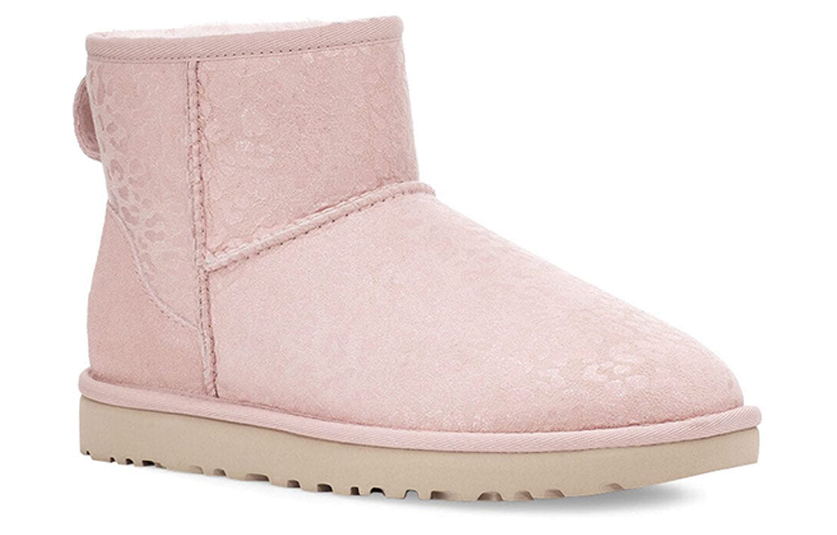 (WMNS) UGG Classic Mini Snow Leopard Fleece Lined Pink 1113494-QRT