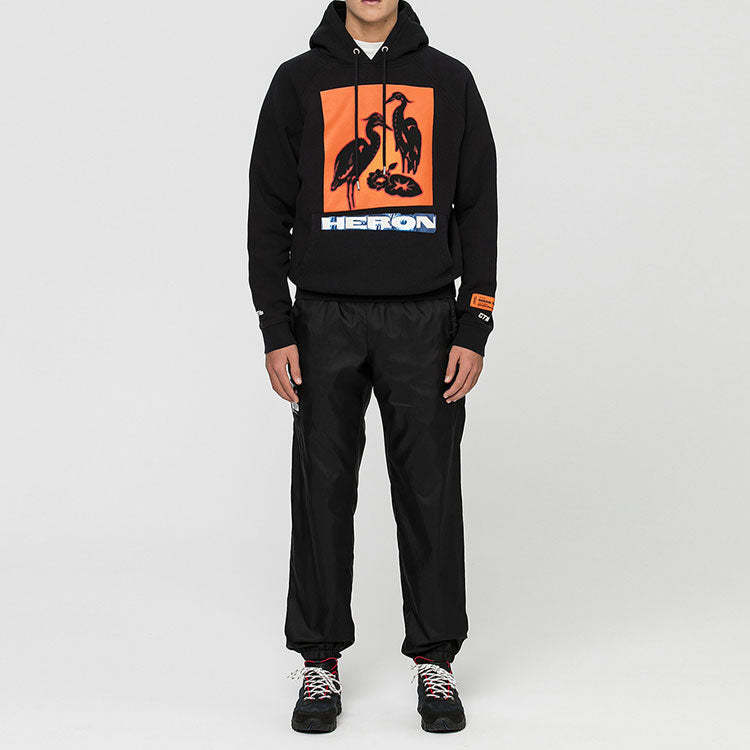 HERON PRESTON Heron Pop Over Hoodie 'Black Orange' HMBB001F198080030488