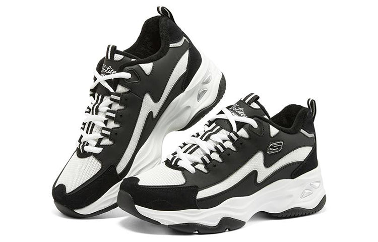 (WMNS) Skechers DLites 4.0 'Black White' 896044-BKW