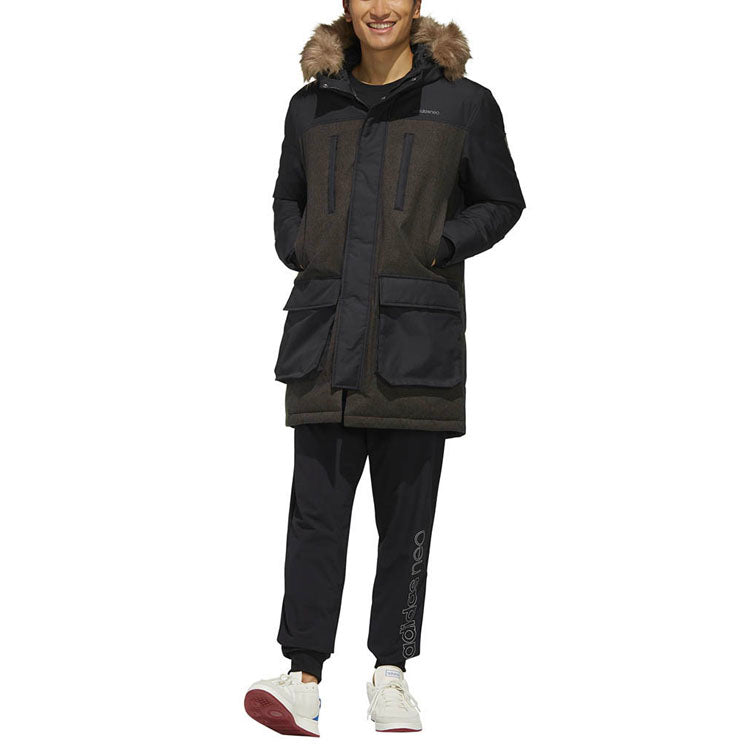 adidas neo protection against cold Stay Warm Cozy Breathable Down Jacket Black EI4393