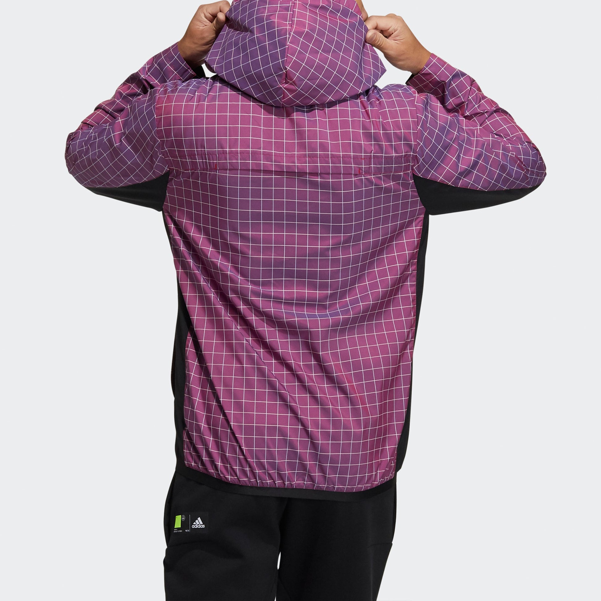 adidas WND Sports Plaid Windproof Hooded Jacket Purple GH8162