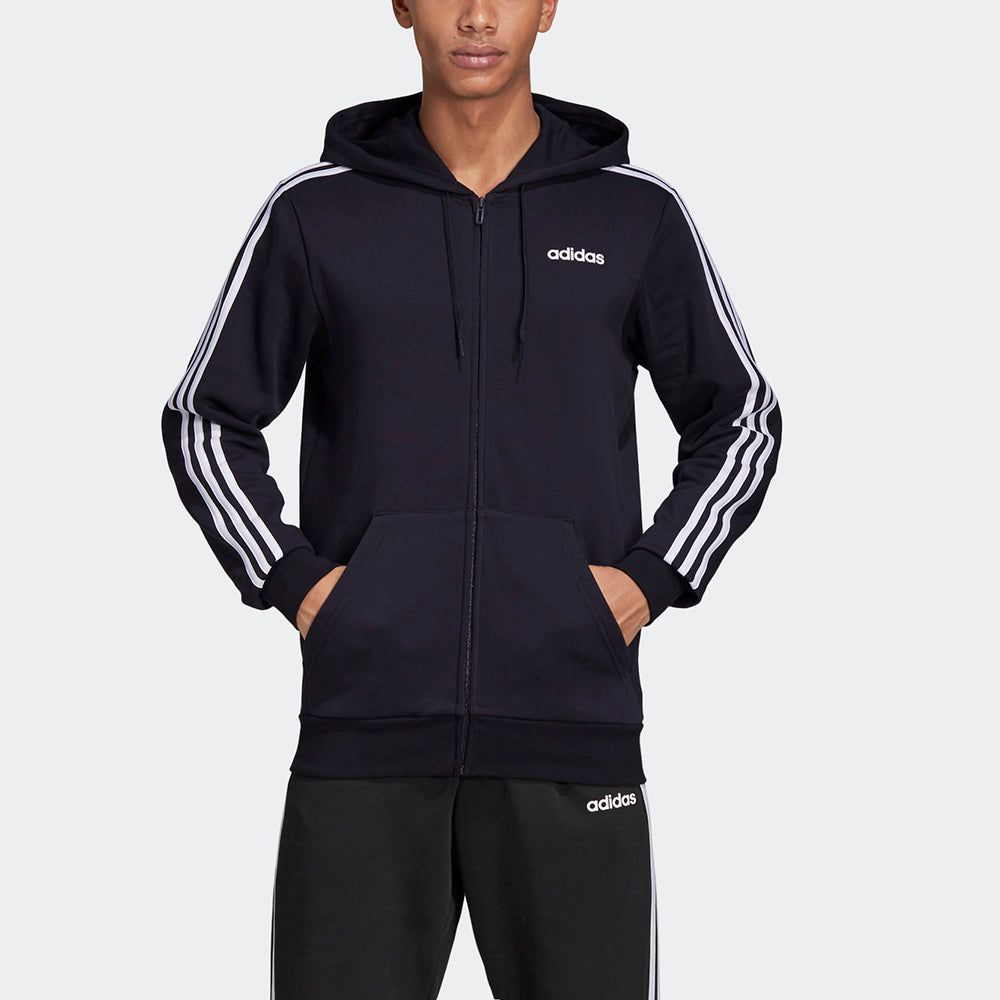 adidas 3-Stripes Fleece Hoodie 'Black' DQ3101