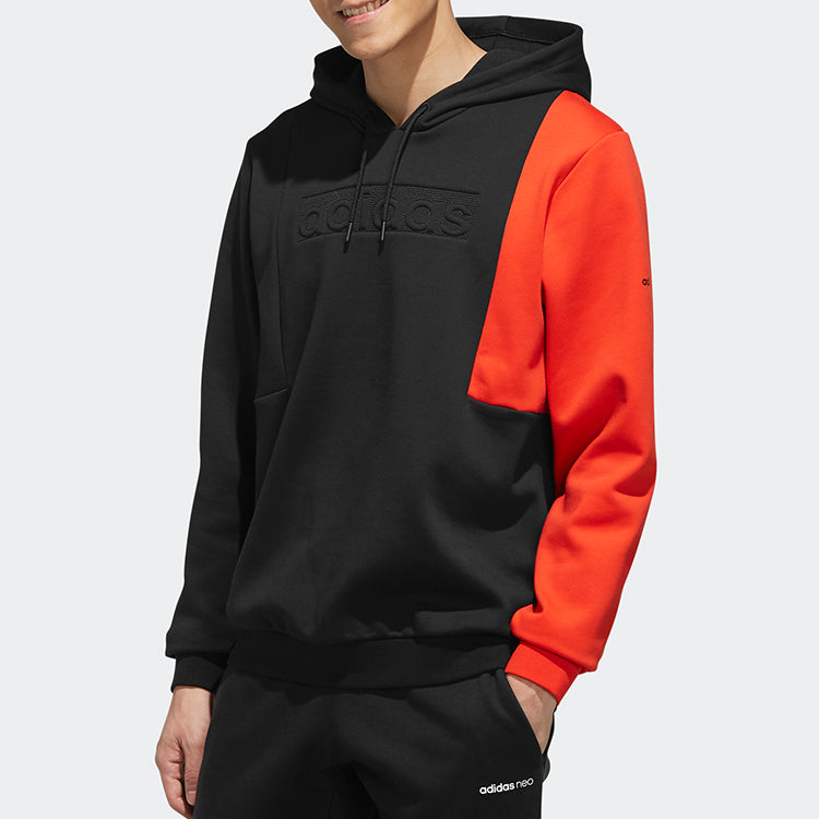 adidas neo Contrasting Colors Loose Cozy Sports Pullover Black EI4348