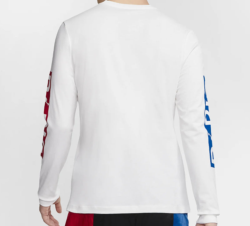 Air Jordan Paris Saint-Germain Chest Logo Printing Long Sleeves White BQ8383-101