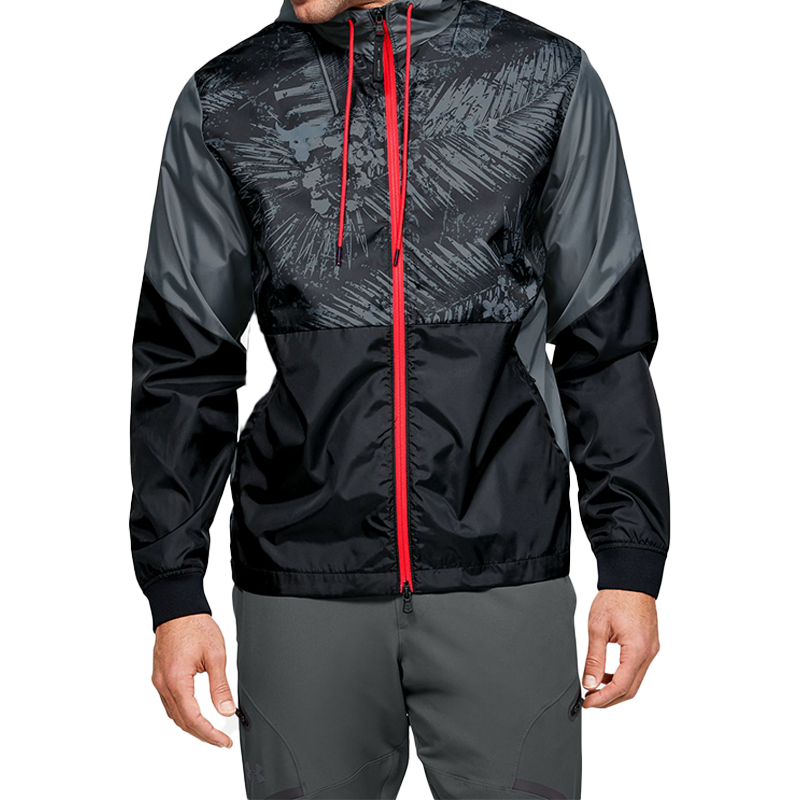 Under Armour Project Rock Legacy Windbreaker Jacket 'Grey Black Red' 1351527-001