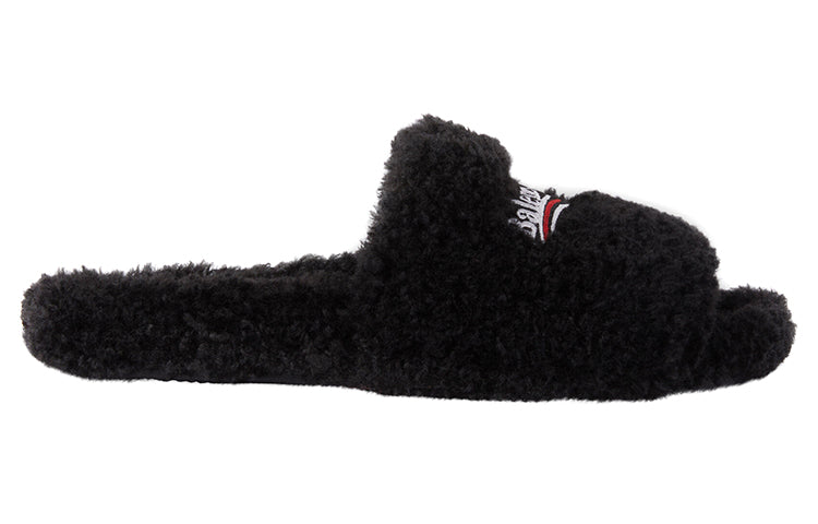 Balenciaga Furry Slides 'Black' 654747W2DO11096