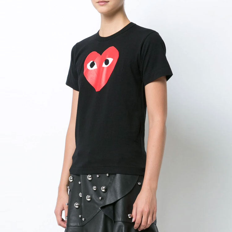 (WMNS) COMME des GARCONS PLAY T-Shirt Large Red Heart 'Black' P1T111-1