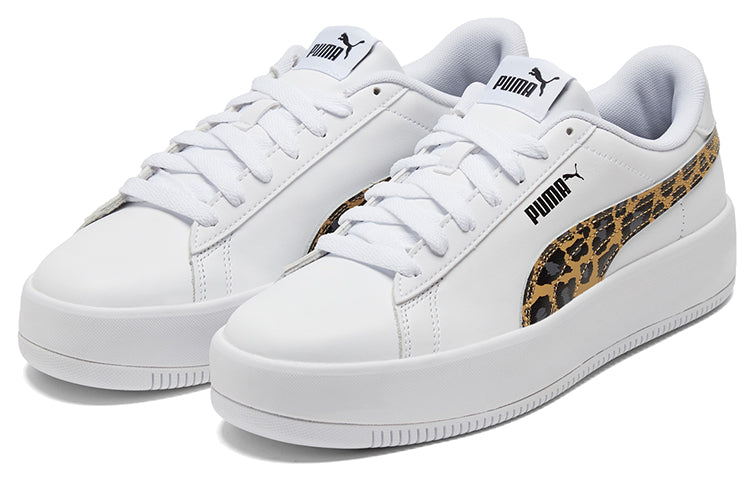 (WMNS) PUMA Lily Platform Sneakers White/Black 384894-02