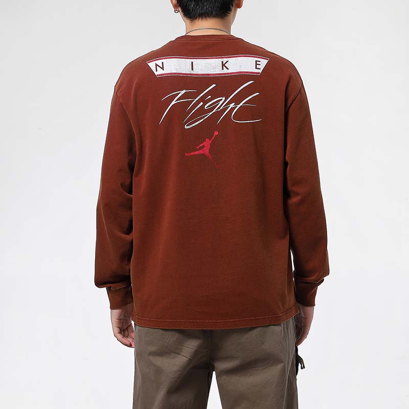 Air Jordan Logo Print Crew-neck Sports 'Flight Burgundy' DD0966-288