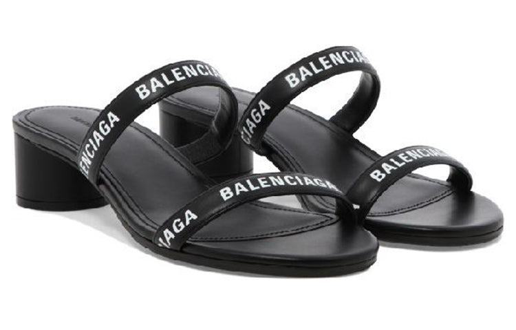 (WMNS) Balenciaga Round 40mm Sandals 'Black' 695000WCAE11090