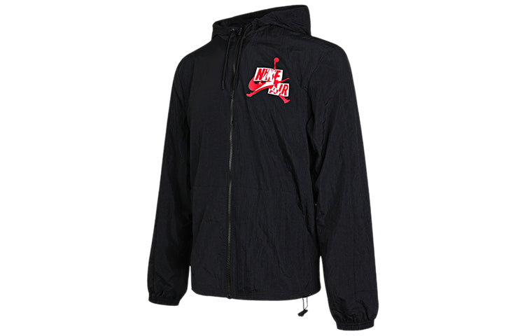 Air Jordan Jumpman Windbreaker Cardigan Sports Hooded Jacket Black CN3824-010