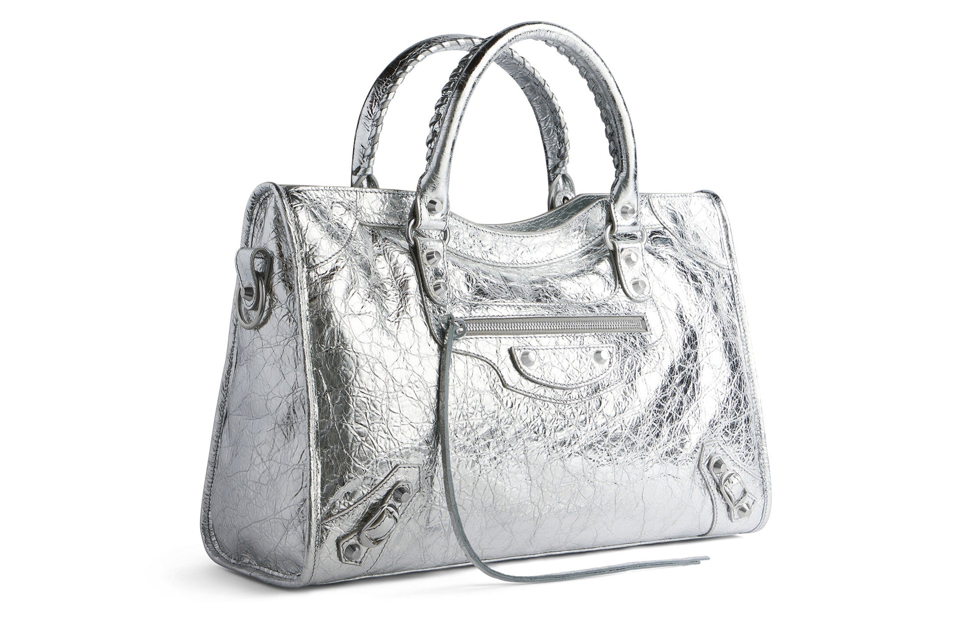 (WMNS) Balenciaga Le City Medium Bag Metallized 'Silver' 7977862AA9R8122