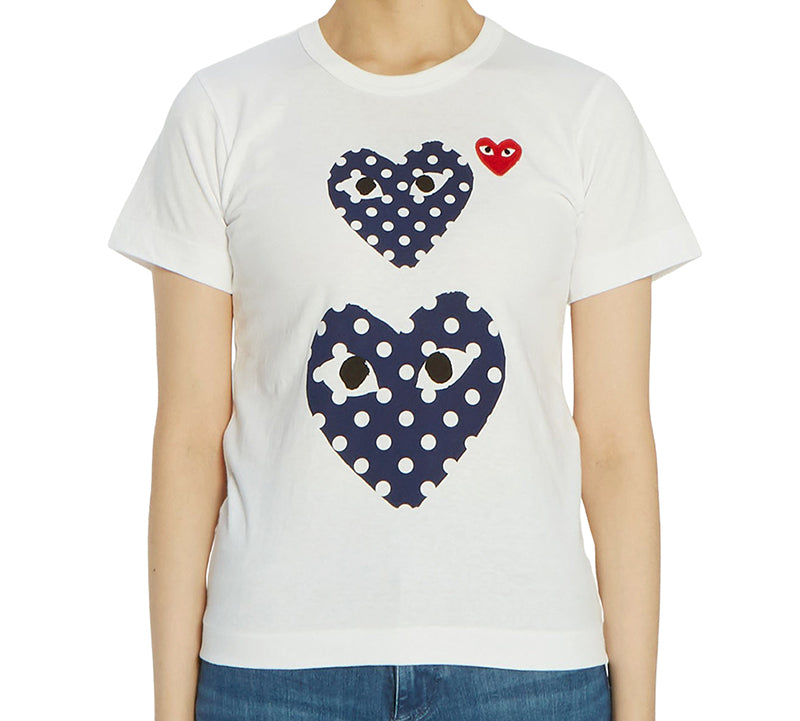 (WMNS) COMME des GARCONS PLAY polka dots Printing Short Sleeve 'White' AZ-T237-051-1