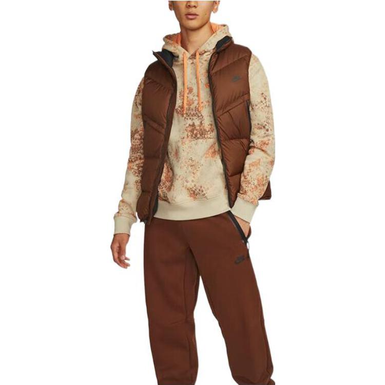 Nike Windproof Warm Stand Collar Down Vest 'Brown' DV1136-259