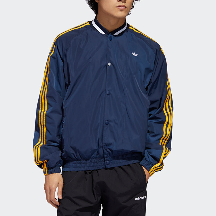 adidas originals Embroidery Logo Sports Jacket Coat Male Blue GD2095
