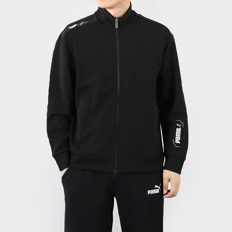 PUMA Athleisure Casual Sports Stand Collar Knit Jacket Black 585258-01