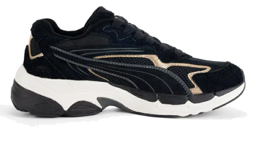 (WMNS) PUMA Teveris Nitro Metallic 'Black Puma Gold' 396863-02