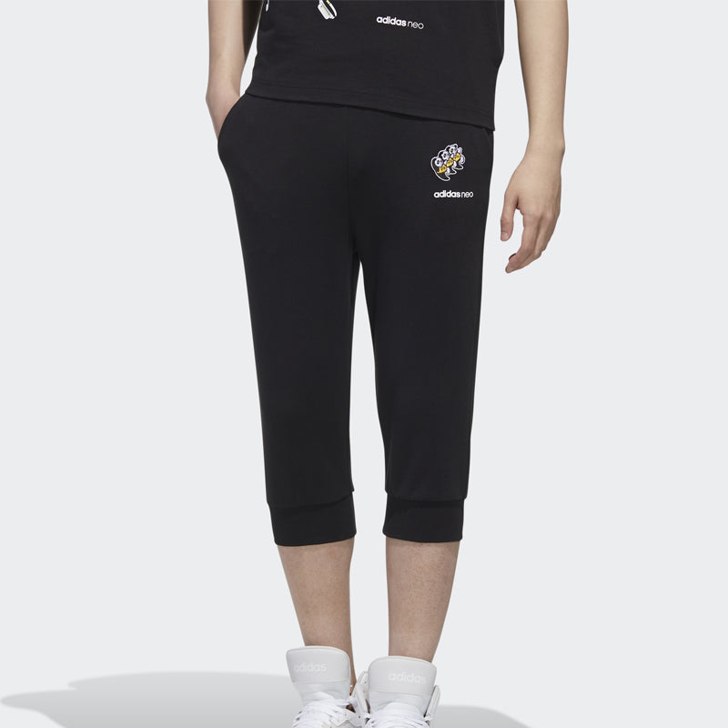 Men's adidas neo PNDA 3/4TP Sports Cropped Pants/Trousers Black GJ6689