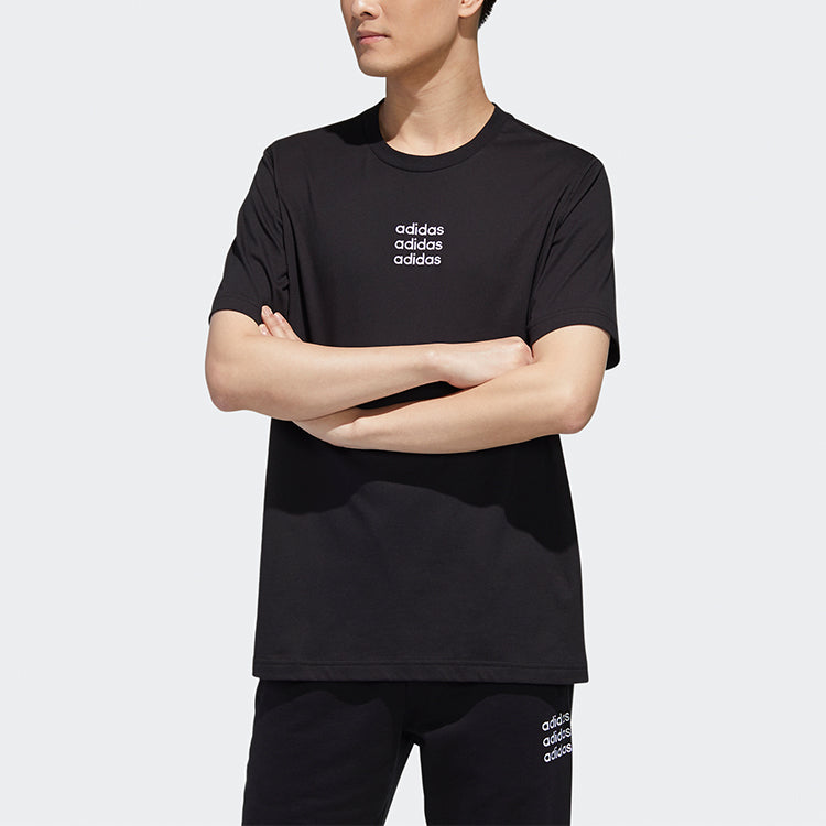 Men's adidas neo C+TEE Round Neck Black T-Shirt GJ8909