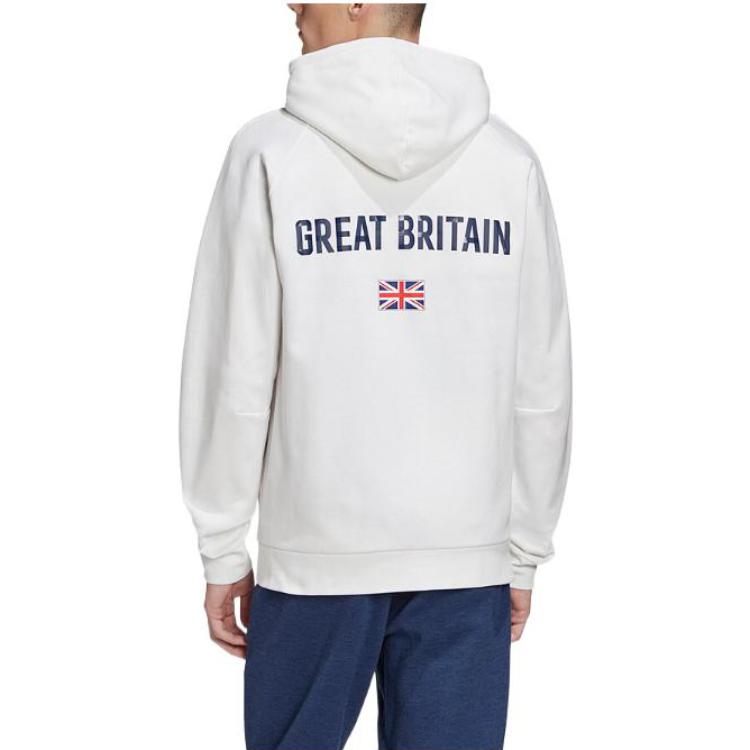 Men's adidas Colorblock Logo Sports Alphabet Jacket White FS0115