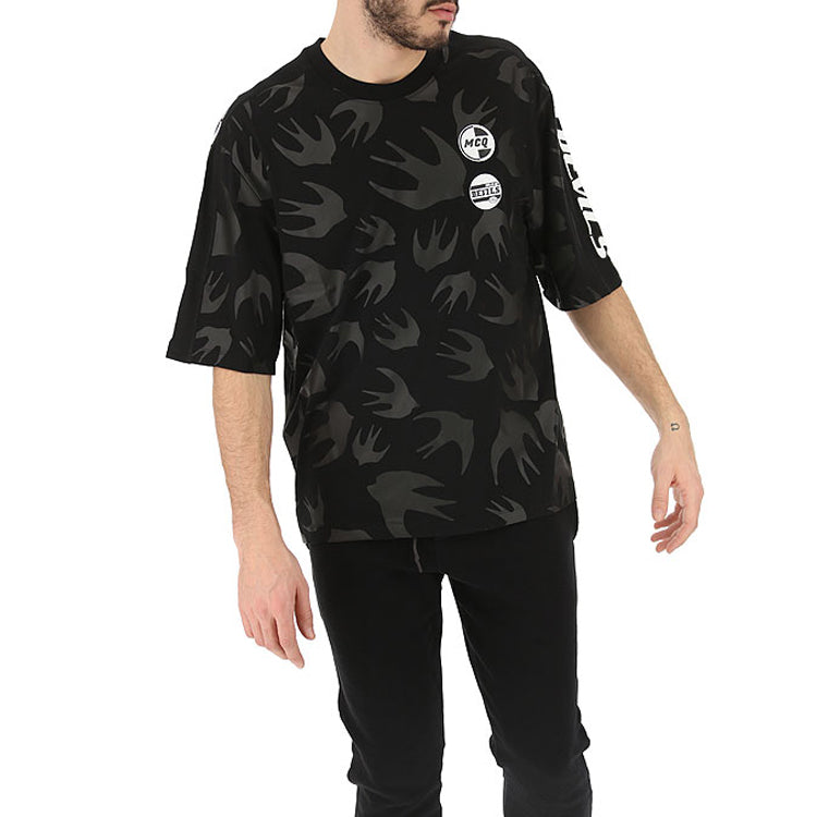 Men's Alexander McQueen Classic Printing Short Sleeve Black 527529-RMT68-1000