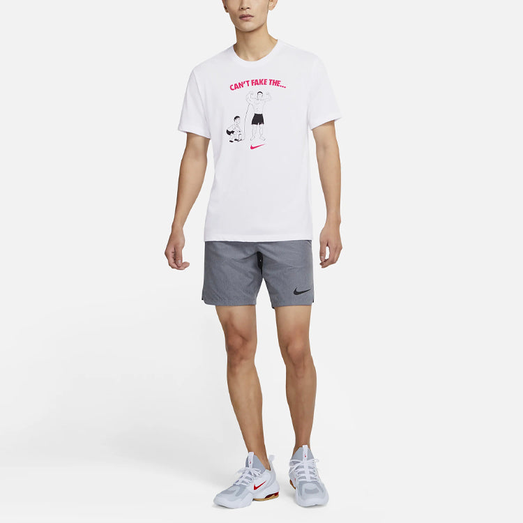 Nike Dri-fit Casual Sports Training Short Sleeve White DA1582-100