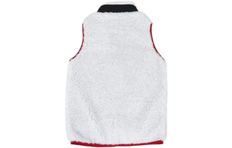 (GS) Air Jordan Full-Zip Vest 'White Black Red' DO3628-133