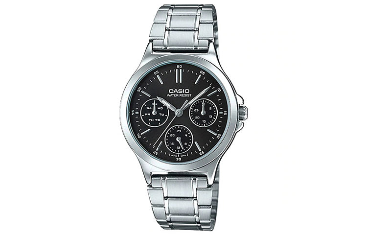 CASIO Couple Quartz Waterproof Stainless Steel Strap Black Analog MTP-V300D-1A&LTP-V300D-1A