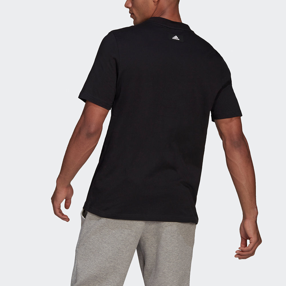 adidas M Fi Tee Bos A Logo Printing Round Neck Sports Short Sleeve Black GP9503