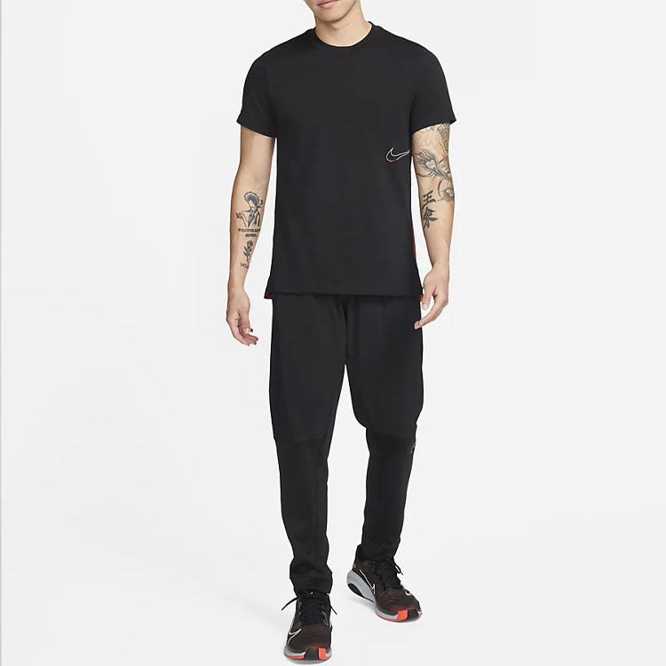 Men's Nike Dri-FIT Logo Solid Color Training Sports Short Sleeve Black T-Shirt DM6669-010