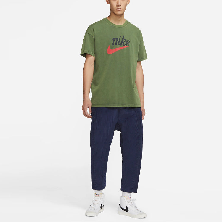 Men's Nike Solid Color Corduroy Cone Cropped Casual Pants/Trousers Navy Blue DO2324-410