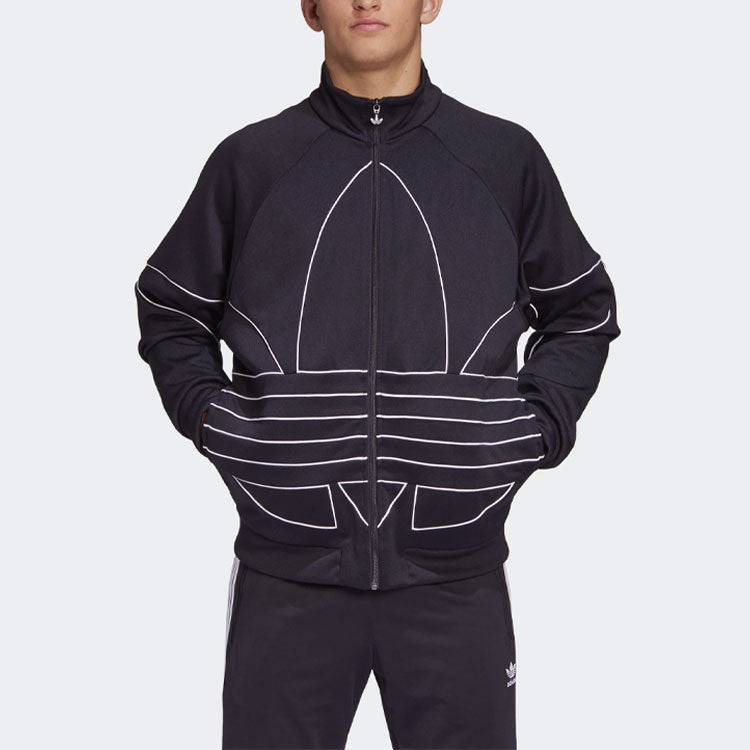 adidas originals Large Stand Collar Casual Sports Jacket Black GE0810