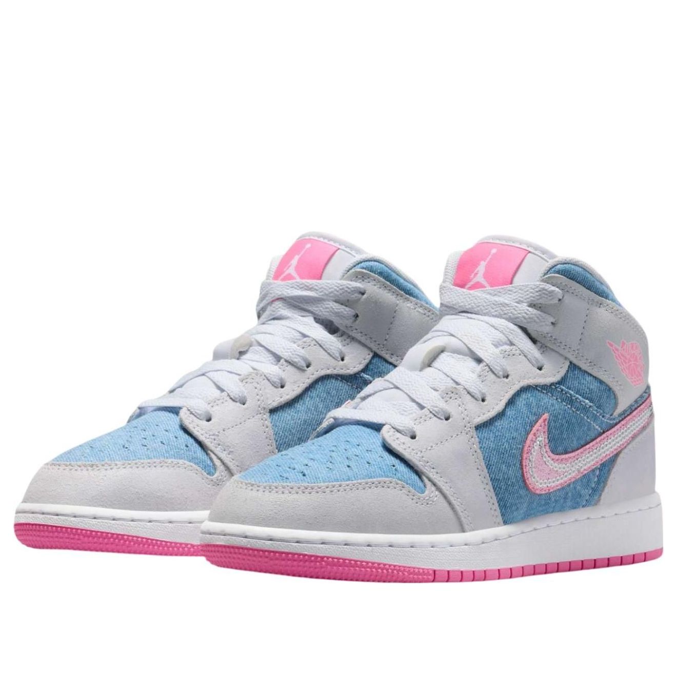 (GS) Air Jordan 1 Mid 'Denim Sequin' HQ1999-400