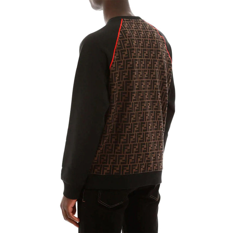 Men's FENDI Alphabet Logo Round Neck Pullover Black FY0992A87EF0BVE