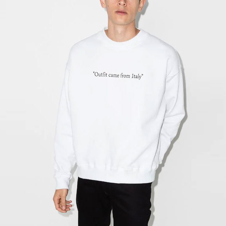Off-White Quote Alphabet Pattern Round Neck White OMBA054S22FLE0010110