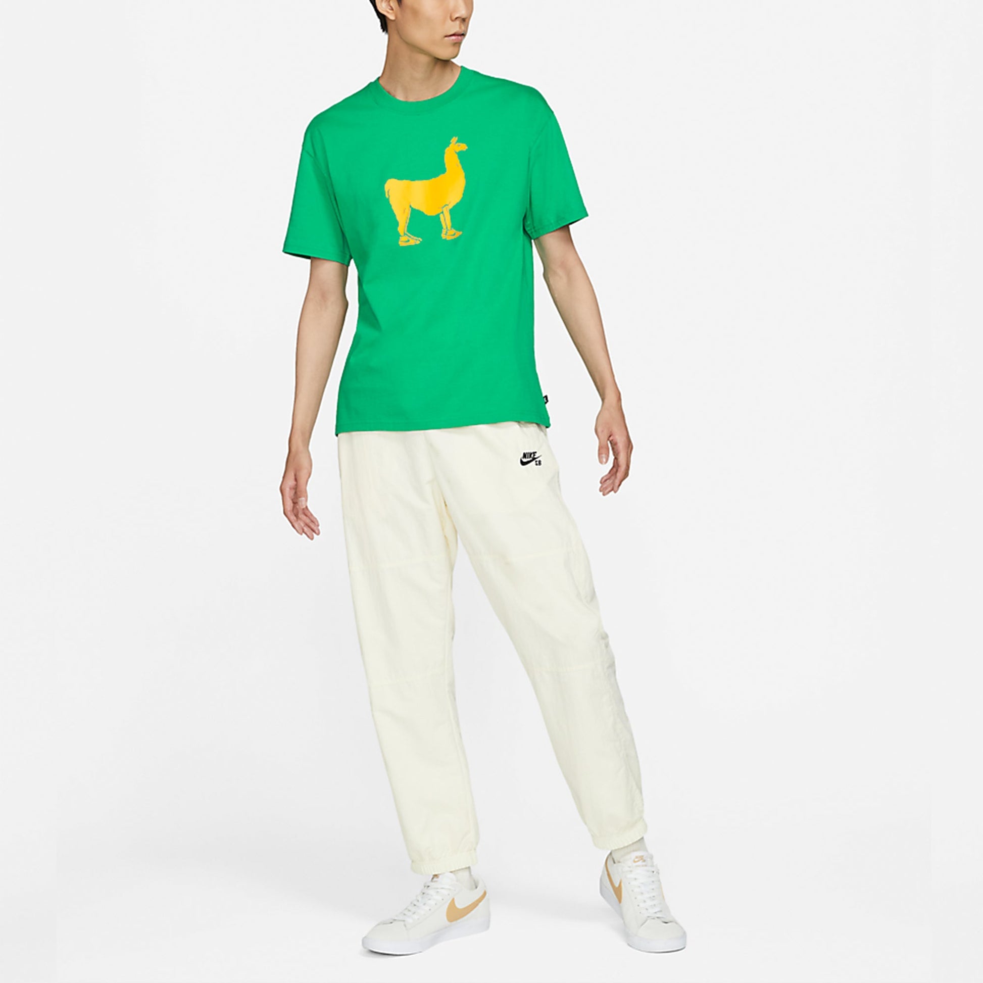 Nike SB Printing Skateboard Loose Knit Short Sleeve Grass Green DD1299-324