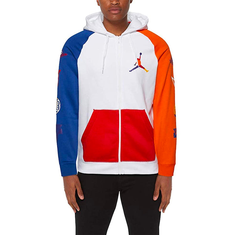 Men's Air Jordan Fleece Zipper Jacket White CJ6155-101