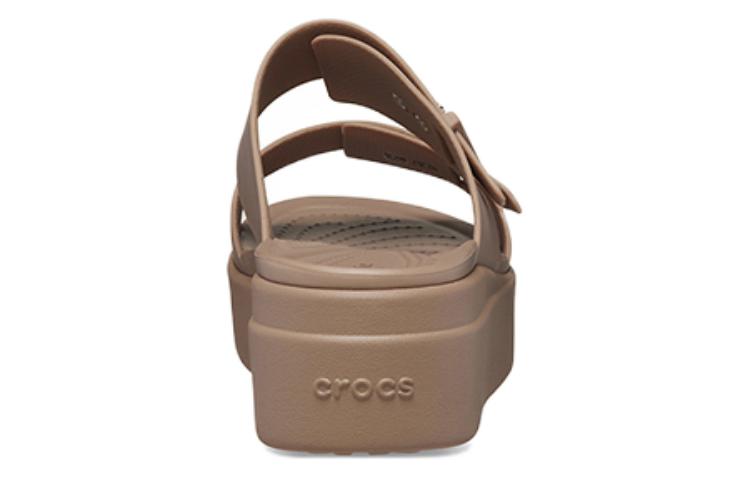 (WMNS) Crocs Brooklyn Sandal Low Wedge 'Latte' 207431-2Q9