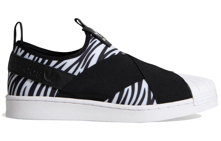 (WMNS) adidas originals Superstar Slip On Zebra Black/White EX4622